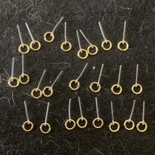 REPRO Barbie Doll Gold Hoop Earrings MINTY ~ 1960's Vintage 12 pairs 
