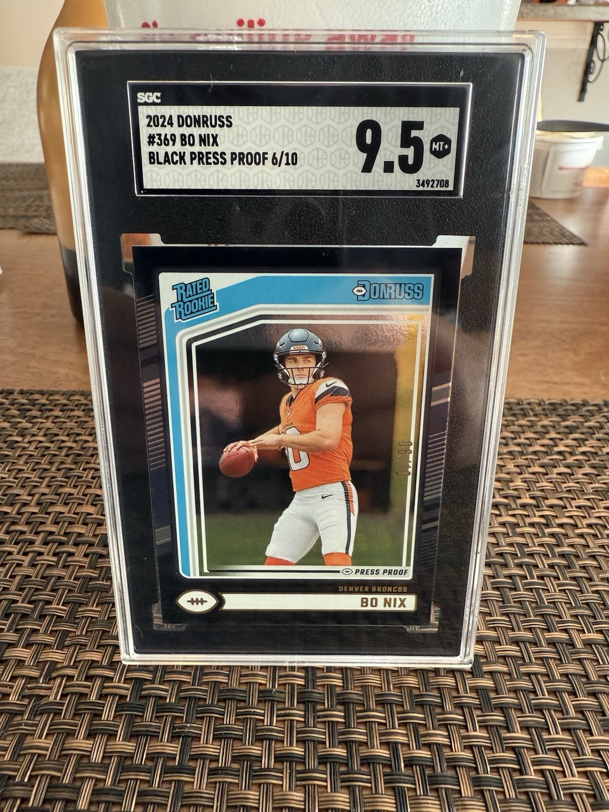 2024 Panini Donruss - Rated Rookie Black Press Proof #369 Bo Nix /10 (RC)