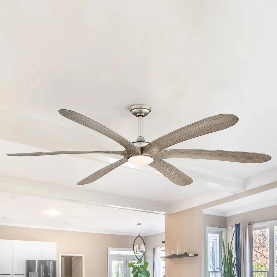 72-inch Driftwood 6-Blade Large DC Ceiling Fan with Light - Image 3 of 4