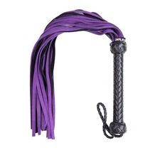 Premium Purple Leather Flogger for Couples – Deluxe BDSM Whip for Sensual Pla...