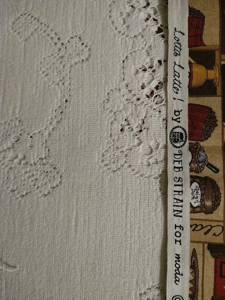 REMNANT Coffee Cotton Quilt Fabric MODA Deb Strain "Lotta Latte!" Espresso Cafe - Image 4 of 4