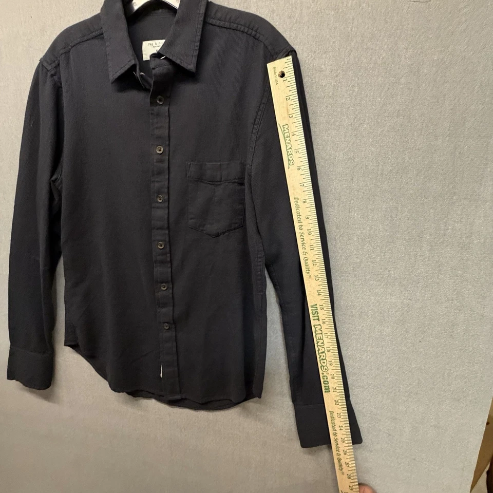 RAG & BONE Vintage Men’s Dark Gray Dress Shirt Long Sleeve Size Medium - Image 3 of 4