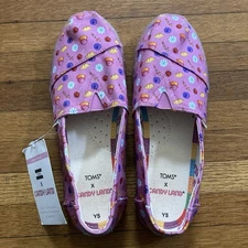New! TOMS X Candy Land Lollipop Cake Women’s Size 7 Youth Size Y5 Pink Shoes