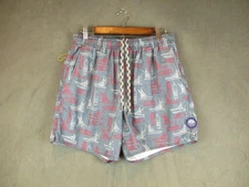 AFTCO Swim Shorts Mens Large Boat Print Fishing Mesh Lined Polyester