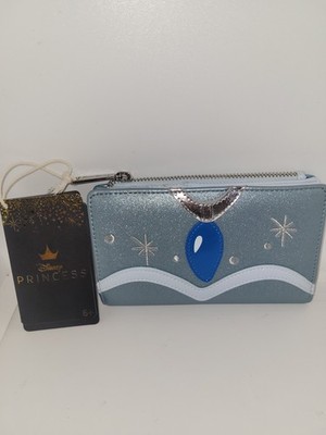 Loungefly Disney Princess & the Frog Tiana Blue Glitter Cosplay Flap Wallet NWT