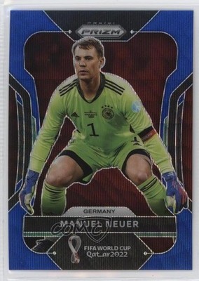 2022 Panini Prizm World Cup Qatar Blue Wave Prizm 37/199 Manuel Neuer #114 n0c