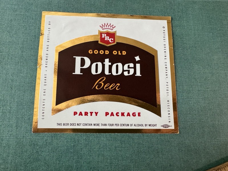 Potosi Wis Brewing Co Beer Bottle Label Foil Wisconsin Unused See Photos 
