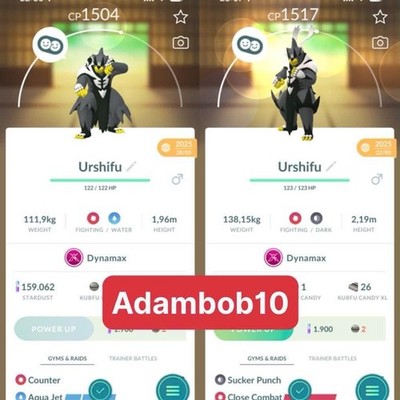 Pokémon Go - Dynamax Urshifu Rapid / Single Strike - PTC or Trade 1 Million Dust