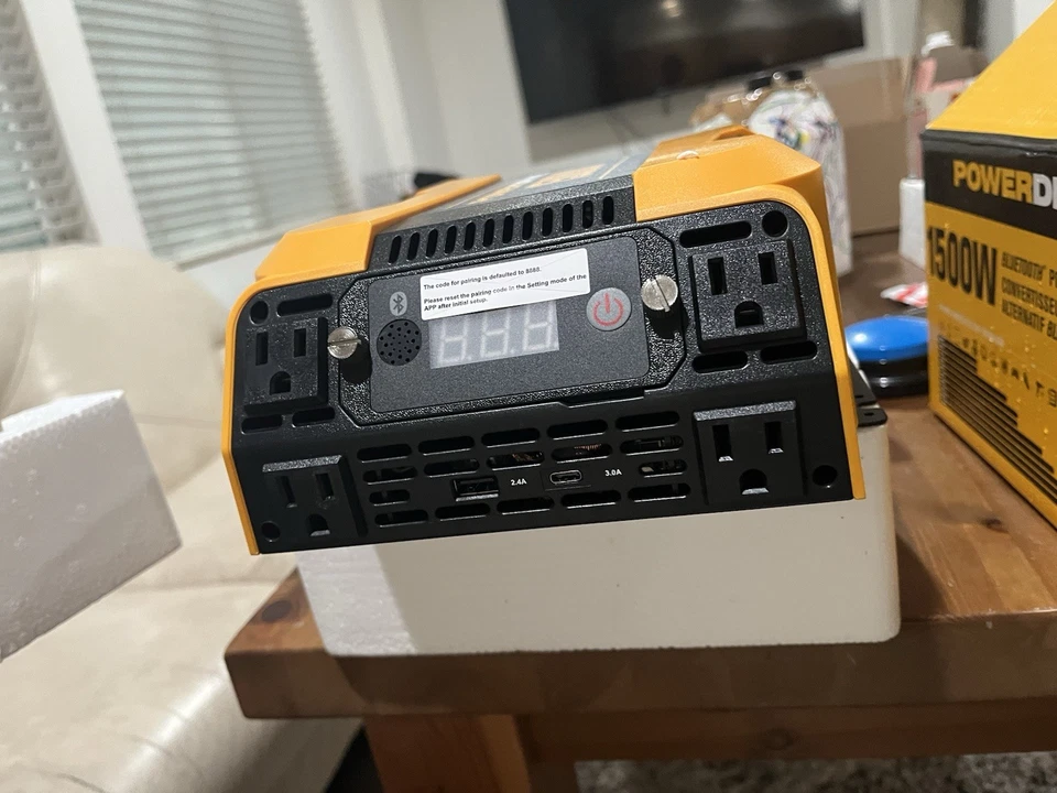 POWERDRIVE 1500W Bluetooth Inversor Convertidor Continuo-alternativo Bluetooth BN Foto 2 de 4