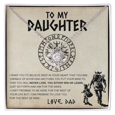 Daughter Necklace From Dad Norse Viking Knot Pendant Encourage Gifts for Girls