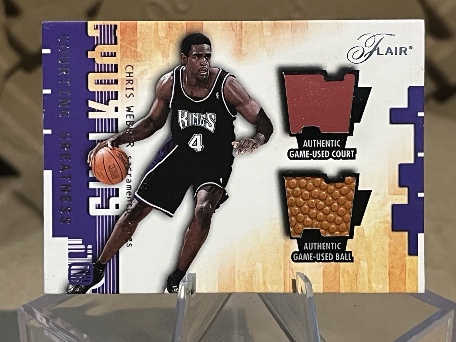 2001-02 Flair - Courting Greatness Chris Webber  Sacramento Kings 080/250