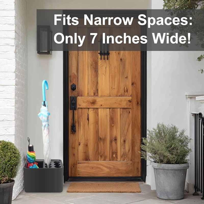 Compact Umbrella Stand Storage Holder W/ Removable Drip Tray Entryway Home New