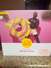 NEW SUN SQUAD INFLATABLE SWIM TUBE 45X34X9.5 INCHES