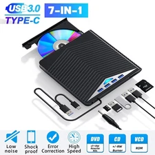 External CD DVD Drive, USB 3.0 Player Burner Writer, for PC Laptop Windows 11 10