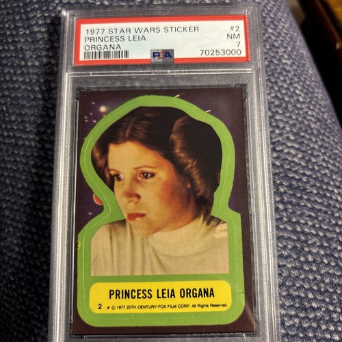 Star Wars 1977 Princess Leia Organa Sticker Card #2 PSA 7 CERT#73557173