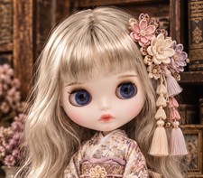 ICY Blythe doll 1/6 jointed doll light skin silver long hair matte face