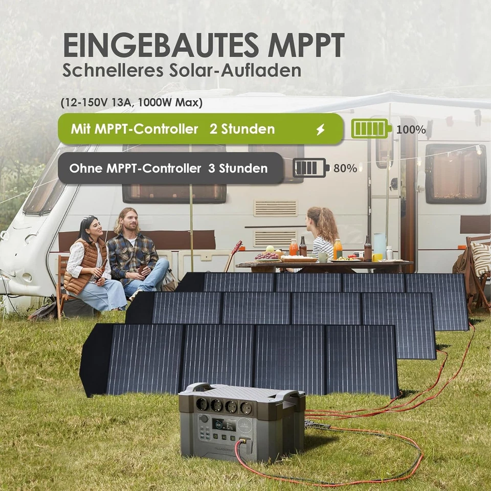 2400W Tragbarer Powerstation Solar Generator für Wohnmobil Haus Notfall - Bild 3 von 4