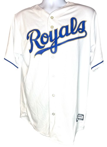 Majestic Kansas City Royals Home Gold Trim Baseball Jersey