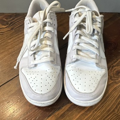Nike Dunk White Leather Sneaker Unisex Low Top Lace Up Athletic Shoe