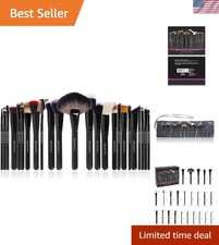Soft Synthetic Bristle Makeup Brush Set for Flawless Application - 24 Pieces