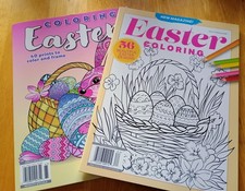 2 EASTER Coloring Books with 96 Different Projects to Color/Frame FAST SHIPPING