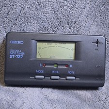 Seiko ST-727 Guitar Bass Tuner Digital Auto Black Built-In Mic Portable LCD
