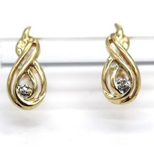 10k Yellow Gold Diamond Droplet Stud Earrings