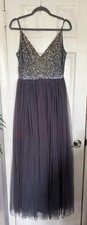 BHLDN Avery Dress In Grey/Bluish, Size 4