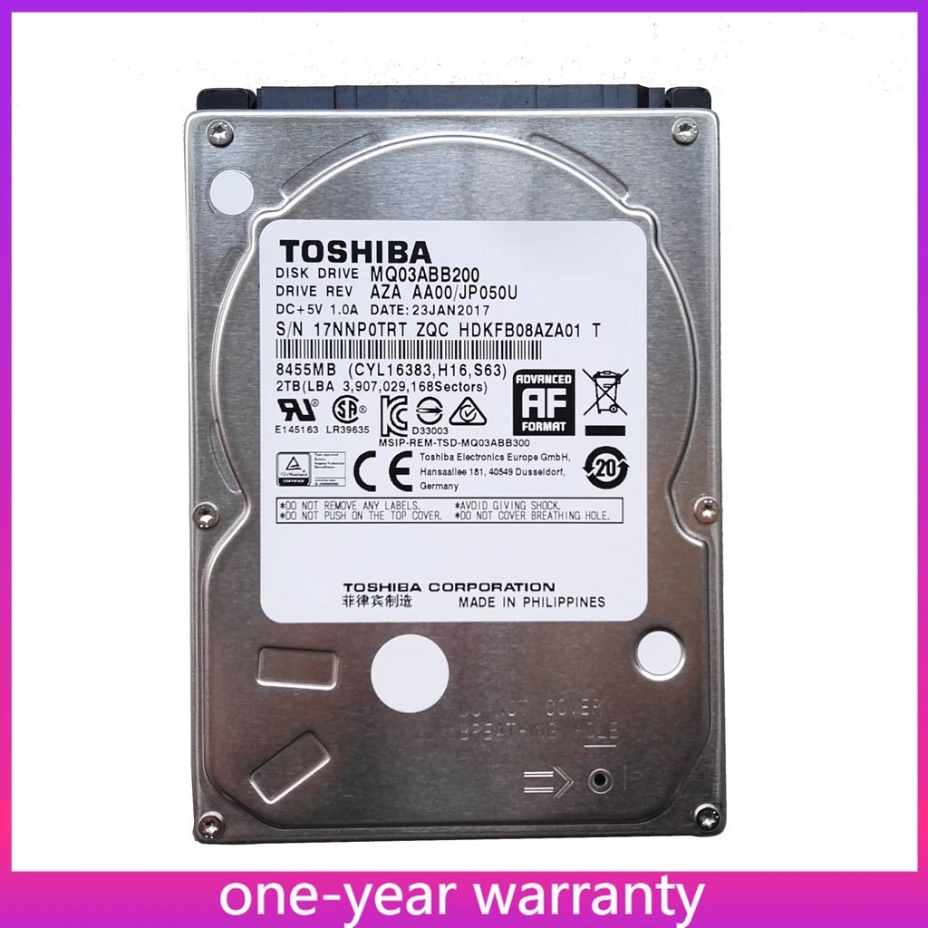 Toshiba Internal Hard Disk Drives 2.5 in Form Factor 2TB Storage