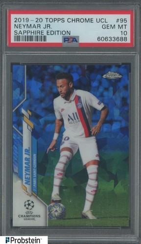2019-20 Topps Chrome UCL Soccer Sapphire Edition #95 Neymar Jr PSA 10 GEM MINT
