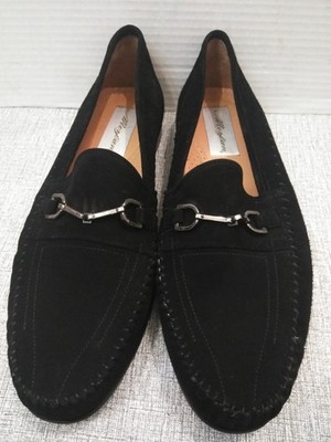 MAZLAN TAGGIA dress men's shoes slip on leather/ suede -black  size 11M (SPAIN)