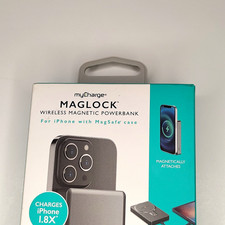 NEW Original myCharge MagLock 6000mAh Wireless Magnetic Power Bank Stand Black