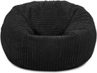 Black Cord Bean Bag Chair Adult Recliner – XL Washable Lounge Seat
