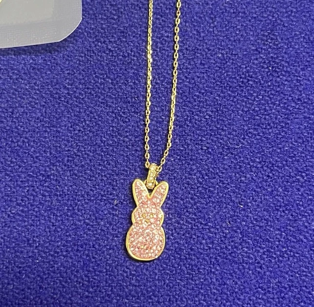 Collar Colgante Alex and Ani Easter Peeps Rosa Cristal Conejito Nuevo Foto 2 de 4