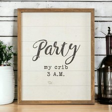 Rustic Wooden Nursery Sign Crib Party Party My Crib 3 AM Baby Shower Gift Handma