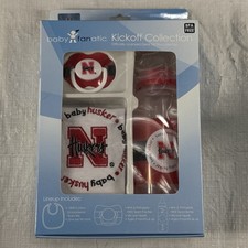 Baby Fanatic Collegiate Nebraska Cornhuskers Baby Bottle Nipple Embroidered Bib