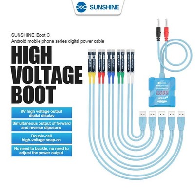 Sunshine iBoot C DC Netzteil Testkabel Android iPhone Reparatur USB-C USB-A 8V