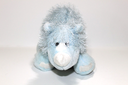 Ganz Webkinz Blue Rhino Long Hair Plush Stuffed Animal HM196 No Code 10” Small - Picture 3 of 7