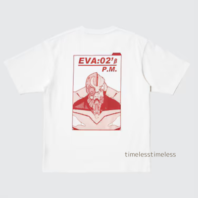 UNIQLO Evangelion Graphic T-Shirt Black White XS~4XL Unisex