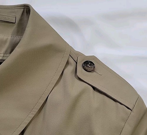 Herren Zweireiher Trenchcoat Khaki Gr. 44 R Kunstfellfutter Botanik 500 - Bild 5 von 19