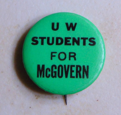 George McGovern 1972 Wisconsin Kampagne Pin Button Politisch