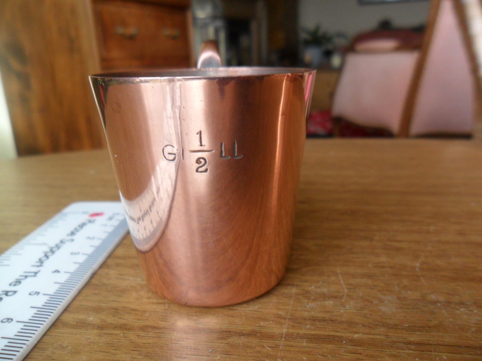 Vintage Royal Navy Copper Rum Cup Measure 1/2 Half Gill & Larger