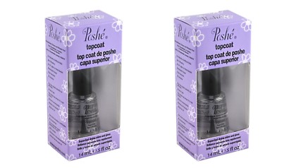 Poshe Fast Drying Top Coat 1/2 Oz Pack Of 2