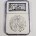 2002 SILVER AMERICAN EAGLE COIN 1 OZ FINE SILVER MS 68 NGC 20TH ANNIVERSARY COLL