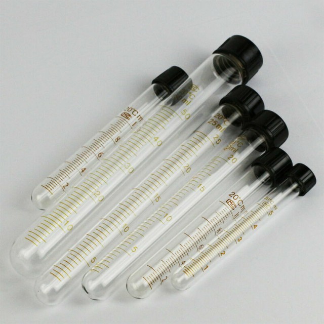 550ml Lab Clear Glass Test Tube Bottle Round Bottom Graduated with