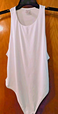 Women's Junior's No Boundaries Round Neck Bodysuit White XXXL 21 Snap Bottom