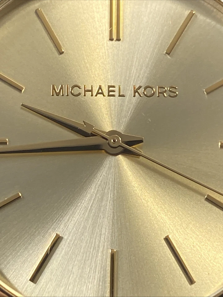 NWT Michael Kors Women's Watch BLUE Silicone & Gold  SS Slim RUNWAY MK2609  - Image 4 of 4