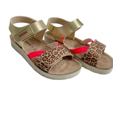 Geox Kids Leopard Platform Sandal Size 12 Little Kid Gold Hot Pink