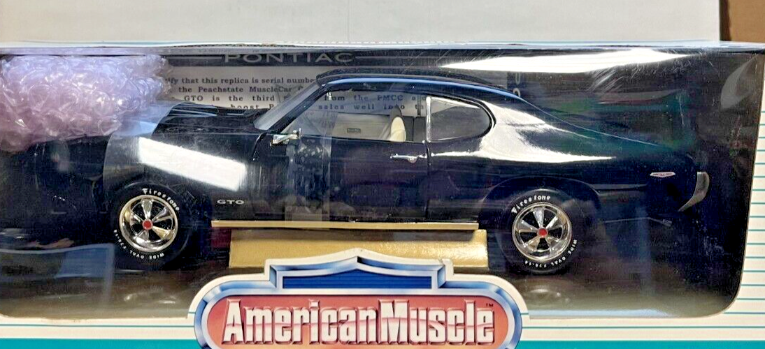1969 PONTIAC GTO BLACK 1:18 by ERTL AMERICAN MUSCLE #7019