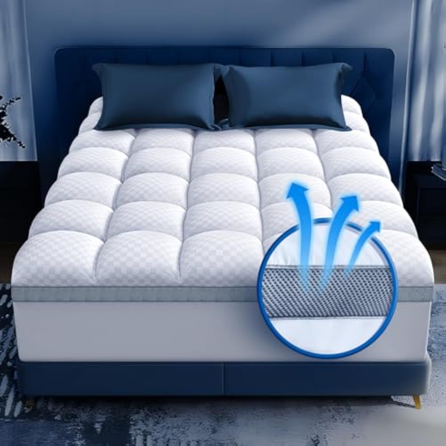 Premium Memory Foam Mattress Topper King for Ultra Comfort, 2 Inch Plush Pill...